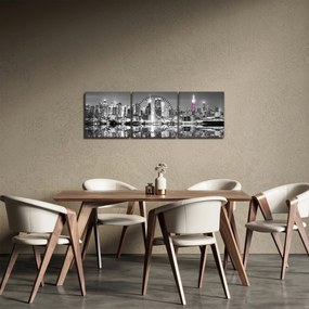 Kép - New York és a lila felhőkarcoló (órával) (90x30 cm)