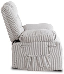 Modern Relaxfotel Szürke Kordbársony Kárpittal. ARTURO