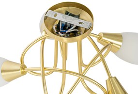 Klasszikus mennyezeti lámpa arany opál üveggel 5-lámpás - Inez