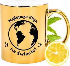 Prémium Arany Csillogó Bögre Eliza Ajándék Nyomtatott Fotóval