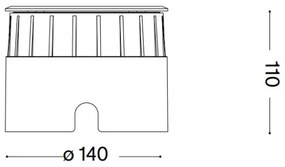 Ideal Lux- LED Taposólámpa FLOOR LED/12W/230V átm. 14 cm CRI 90 IP67 króm