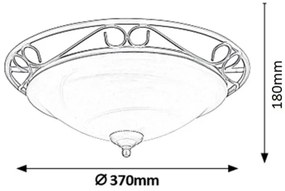 Rabalux 3722 - Mennyezeti lámpa ATHEN 2xE27/60W/230V