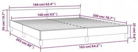 kávészínű ágykeret fejtámlával matrac nélkül 160x200 cm
