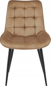 Barna étkezőszék BERA bársony fekete lábakkal