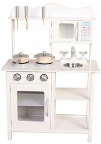 Eco Toys Fa konyha kiegészítőkkel, 85 x 60 x 30 cm - fehér