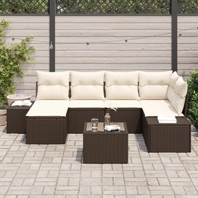 6 Darabos Kerti Kanapé Szett Párnákkal Szürke Poly Rattan