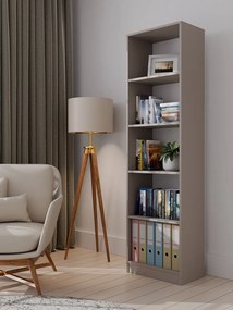 Faenza R50 polcos szekrény, könyvtartó, 50x182x30 cm, agyag színű