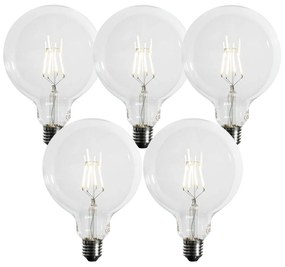 5 darabos E27 3 fokozatban szabályozható LED spirál izzószálas G125 4W 450 lm 3000K izzó szett