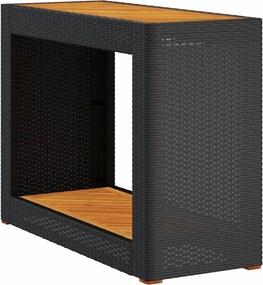 vidaXL fekete polyrattan falapos kerti asztal 100x40x75 cm