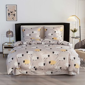SHEEP DREAM szürke mikroszálas ágyneműhuzat Ágyneműhuzat mérete: 70 x 90 cm | 140 x 220 cm