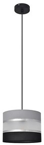 Csillár zsinóron HELEN 1xE27/15W/230V á. 20 cm fekete/szürke/ezüst