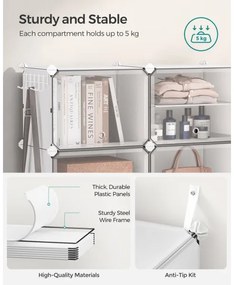 BOXIFY moduláris polc rekeszekkel, fehér