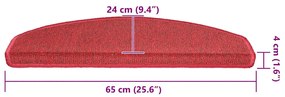 20 db bordeaux piros lépcsőszőnyeg 65x24x4 cm
