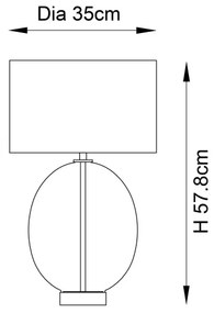 Endon 99292 - Fényerőszabályozható asztali lámpa KELDA 1xE27/10W/230V krémszínű/arany