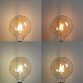 5 db-os okos E27 LED izzó szett G125 arany 4,9W 470lm 1800-4000K