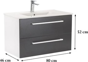Vario Clam 80 alsó szekrény mosdóval