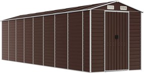 vidaXL barna horganyzott acél kerti fészer 191 x 725 x 198 cm