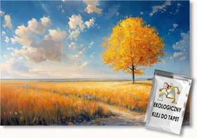 Fotótapéta Flizelina Tájkép Kilátás Falu Mező Fa Ősz 350x250 ragasztó