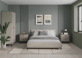 Szekrény tükörrel, szürkésbarna Taupe/silverjack tölgy, DOMCA 3D