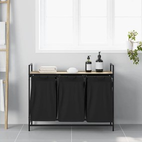 sonoma tölgy mosodai kosár 3 rekeszes polccal