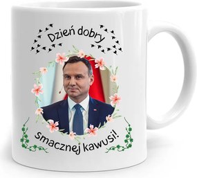 Andrzej Duda Elnök Bögre Ízletes Kávé Nyomtatott Mintával