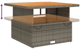 5 részes szürke polyrattan kerti étkezőgarnitúra párnával