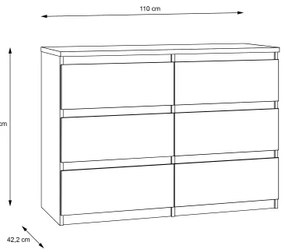 MAO fiókos komód, artisan tölgy
