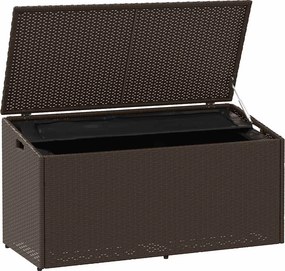 Barna Polyrattan Kerti Tárolóláda 110X50X58 Cm