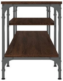 barna tölgyszínű szerelt fa és vas TV-szekrény 161x35x45 cm