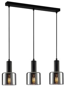 ITALUX PND-65342-3-BK+SG - Csillár zsinóron SANTIA 3xE27/40W/230V fekete