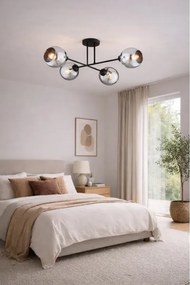 Brilagi - Felületre szerelhető csillár DIOR 4xE27/60W/230V fekete/füstszürke