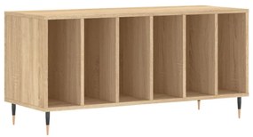 sonoma tölgy színű szerelt fa hanglemezszekrény 100x38x48 cm