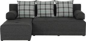 Sarokülőgarnitúra készlet, szürke melír /párnák minta, bal, MEXX NEW