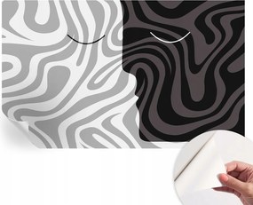 Öntapadós tapéta Fali furnér 3D hatás Absztrakt arcok 416x254