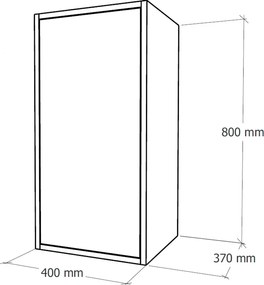 Boxie 1 ajtós fali szekrény 80x40x37 cm antracit