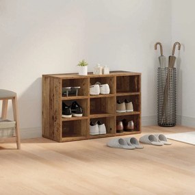 Cipősszekrény polcokkal Régi fa 77.5 x 30 x 51 cm Faanyag