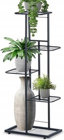 Virágágyás Fém Fekete Virágtartó Állvány Kaspó 5 Szintes Könyvespolc