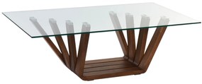 FAMBANO-II prémium üveg/dió dohányzóasztal - 130cm