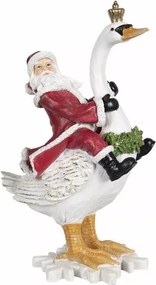 Karácsonyi dekoráció Mikulás hattyún 25*16*39 cm