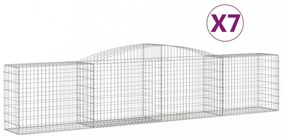 7 db íves horganyzott vas gabion kosár 400x50x80/100 cm