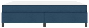 Boxrugós ágy Kék és Fekete 180 x 200 cm Textil és mérnöki fa
