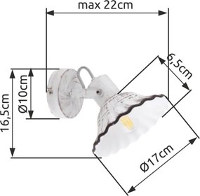 Globo 54050-1 - Fali spotlámpa JOWITA 1xE27/40W/230V
