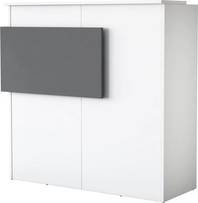 Recepciós pult LED világítással 110x40x110 cm, Fehér
