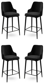 Enox Black bárszék szett, 4 db