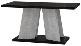 Dohányzóasztal Goodyear 108Beton, Fényes fekete, 60x70x110cm, Laminált forgácslap, Sarok