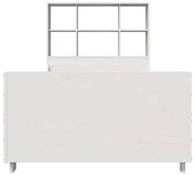 fehér tömör fa könyvespolcos ágy matrac nélkül 90 x 190 cm