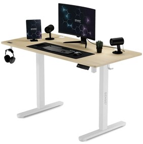 Állítható magasságú elektromos íróasztal Nojo 120x60cm fehér fenyő
