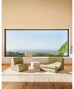 Fehér buklé-zsenília gyerek puff Terrazzo – Wigiwama