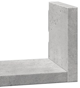 3 db betonszürke szerelt fa fali polc
