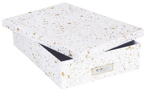 Oskar aranyszínű-fehér tárolódoboz - Bigso Box of Sweden